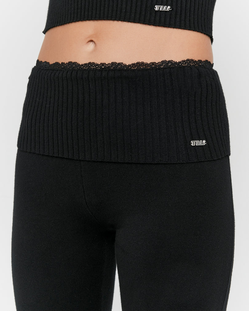Knit pant | Black