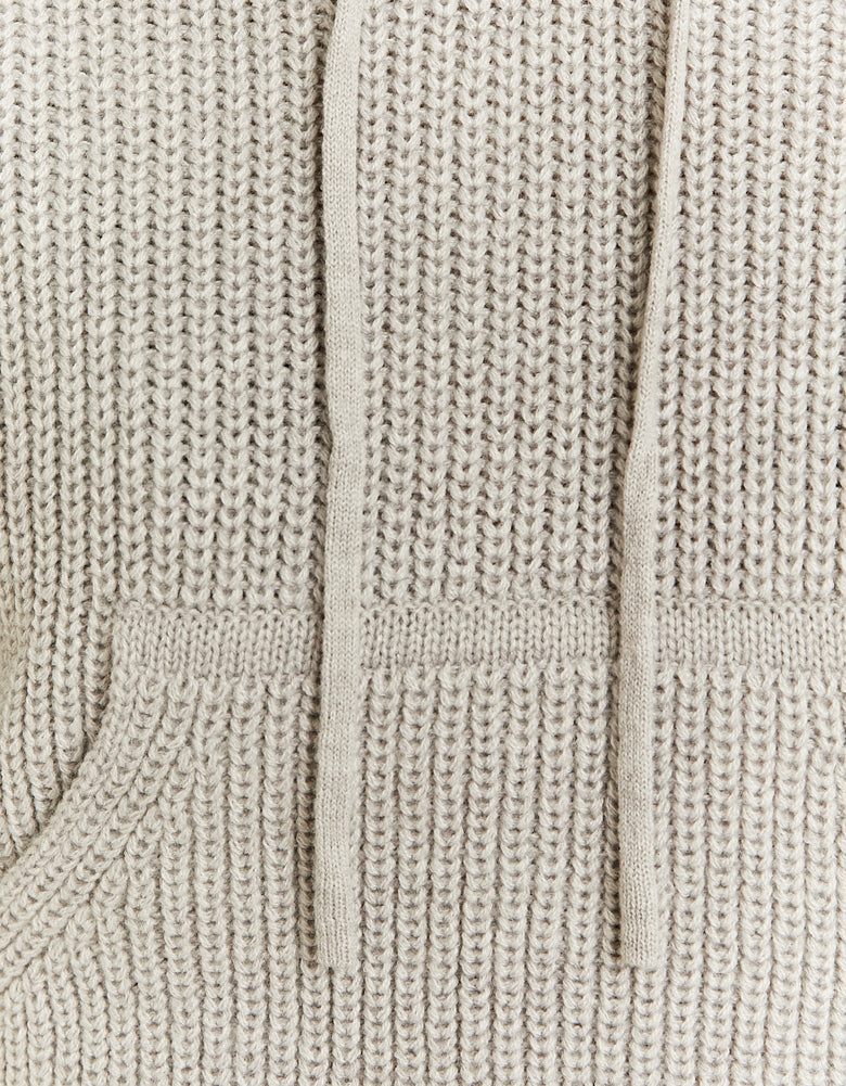 Hooded Knit Jumper | Grey