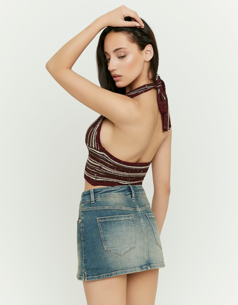 Knit Crop Top with Sequins | Melange