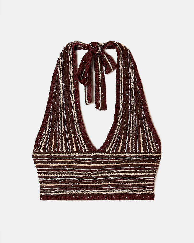 Knit Crop Top with Sequins | Melange