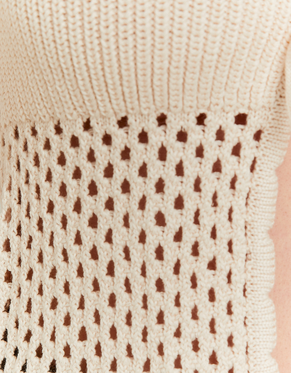 Beige Crochet Top | Beige