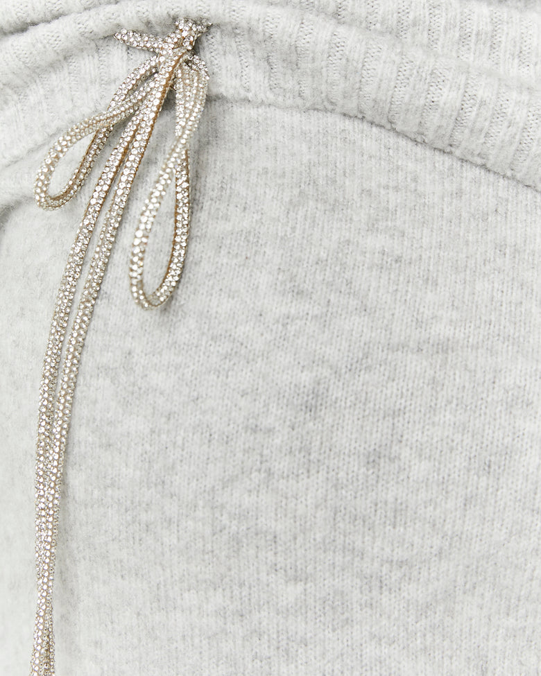 Off Shoulders Jumper with Strass | Grey