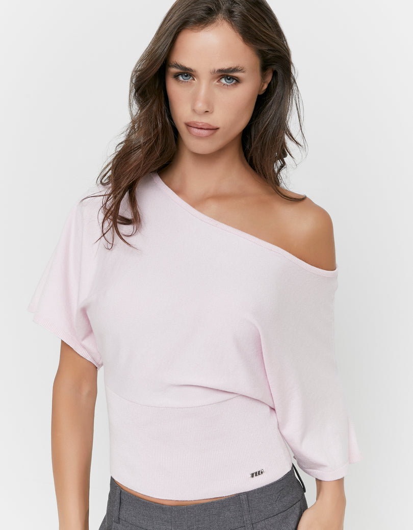 Boat Neck sweater | Pink