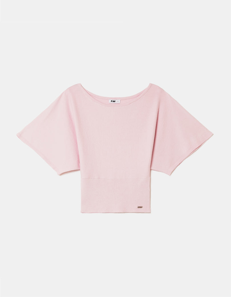 Boat Neck sweater | Pink