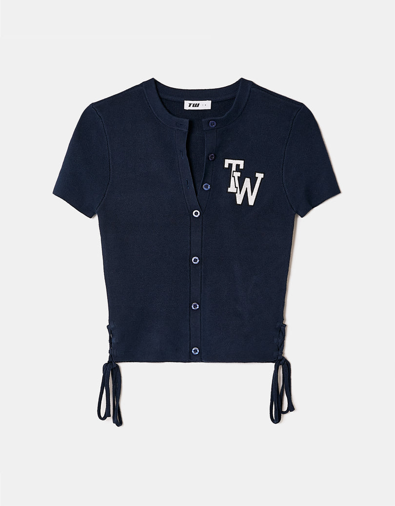 Cropped Cardigan | Navy
