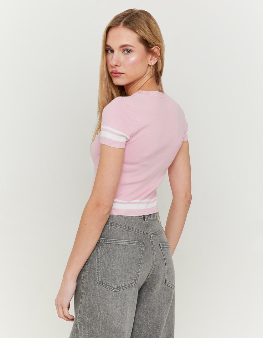 Knitted Top Short Sleeves | Pink