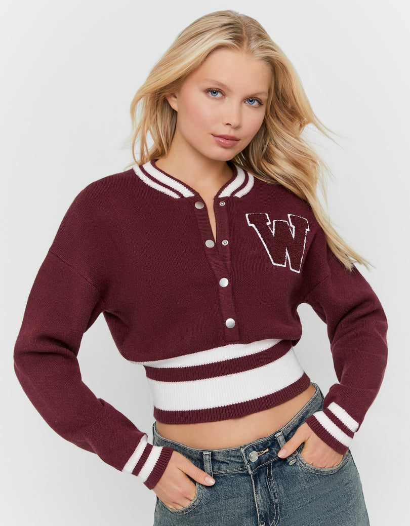 Cropped Sweater | Bordeau