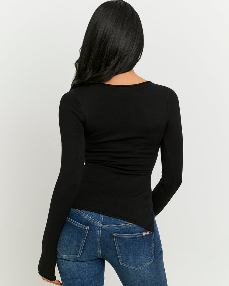 Asymmetric Sweater | Black