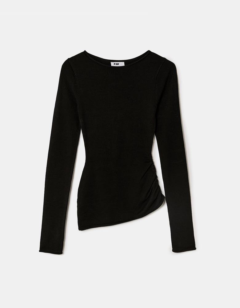 Asymmetric Sweater | Black