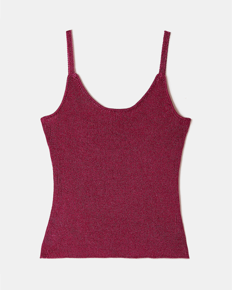 Knit Tank Top | Fushia
