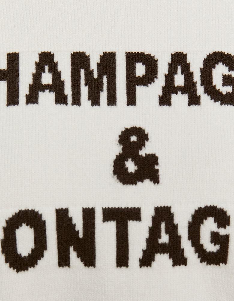 Knitted Jumper with Graphic Detail | Off White