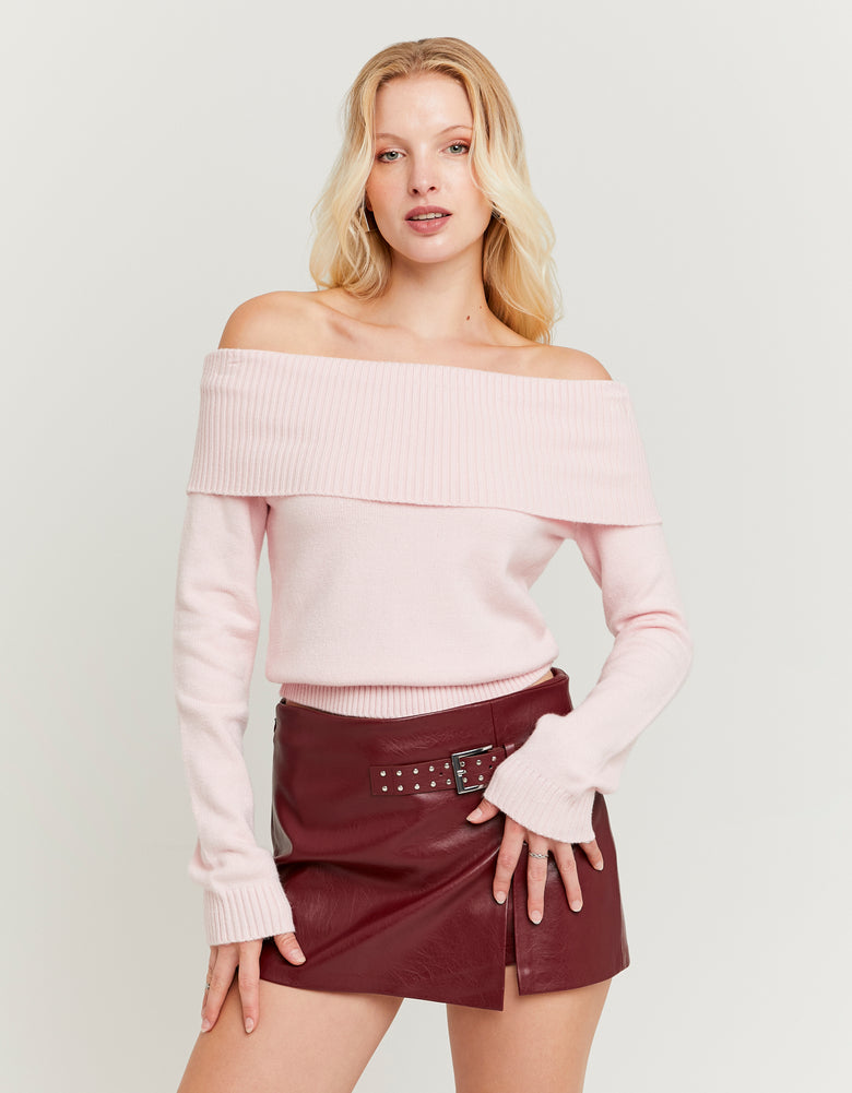 Off Shoulder Jumper | Pink