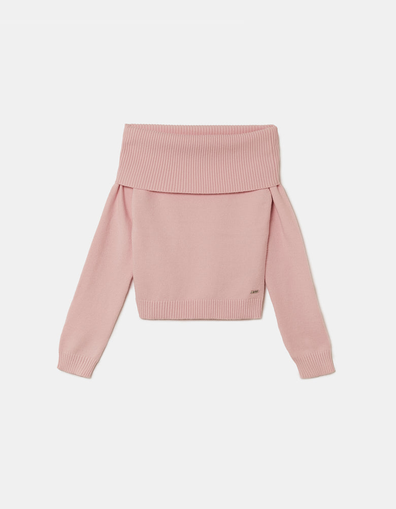 Off Shoulder Jumper | Pink