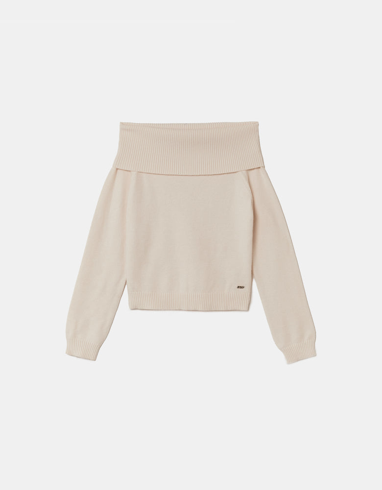 Off Shoulder Jumper | Off White