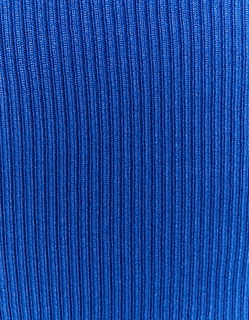 Knitted Top Short Sleeves | Royal Blue
