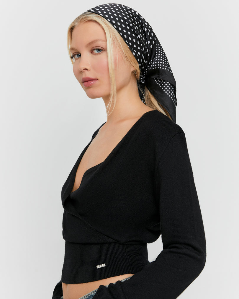 Wrap Knit Jumper | Black