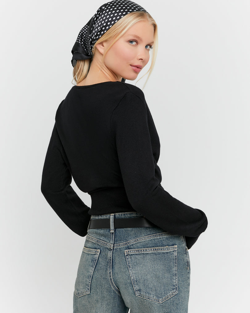 Wrap Knit Jumper | Black