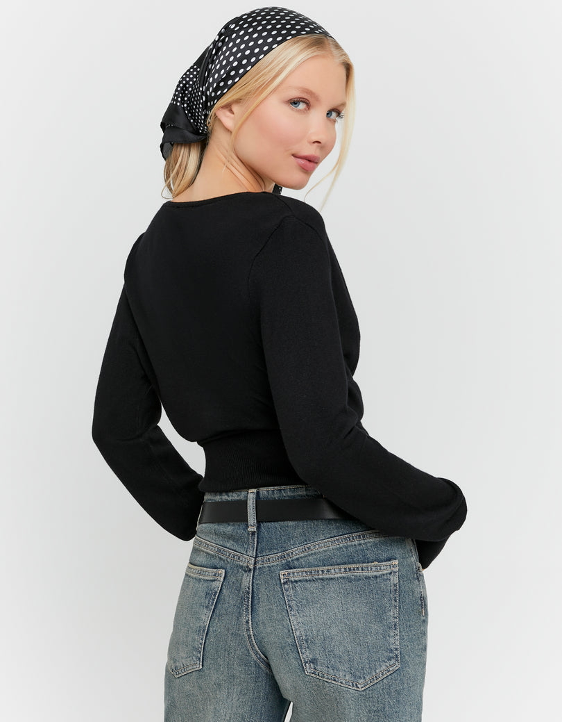 Wrap Knit Jumper | Black