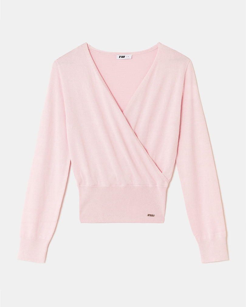Wrap Knit Jumper | Pink