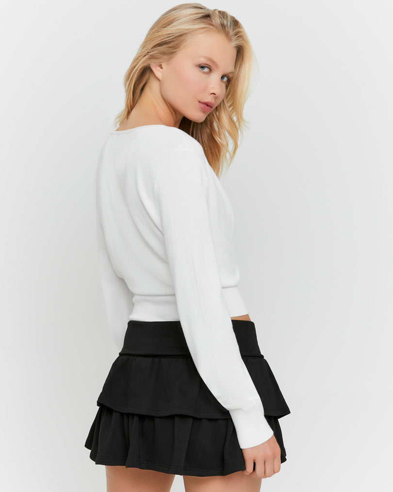 Wrap Knit Jumper | White