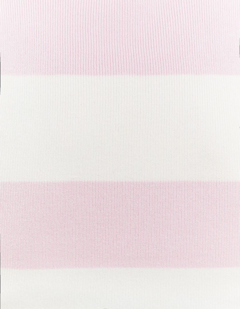 Knitted Sleeveless Polo Top | Pink Striped