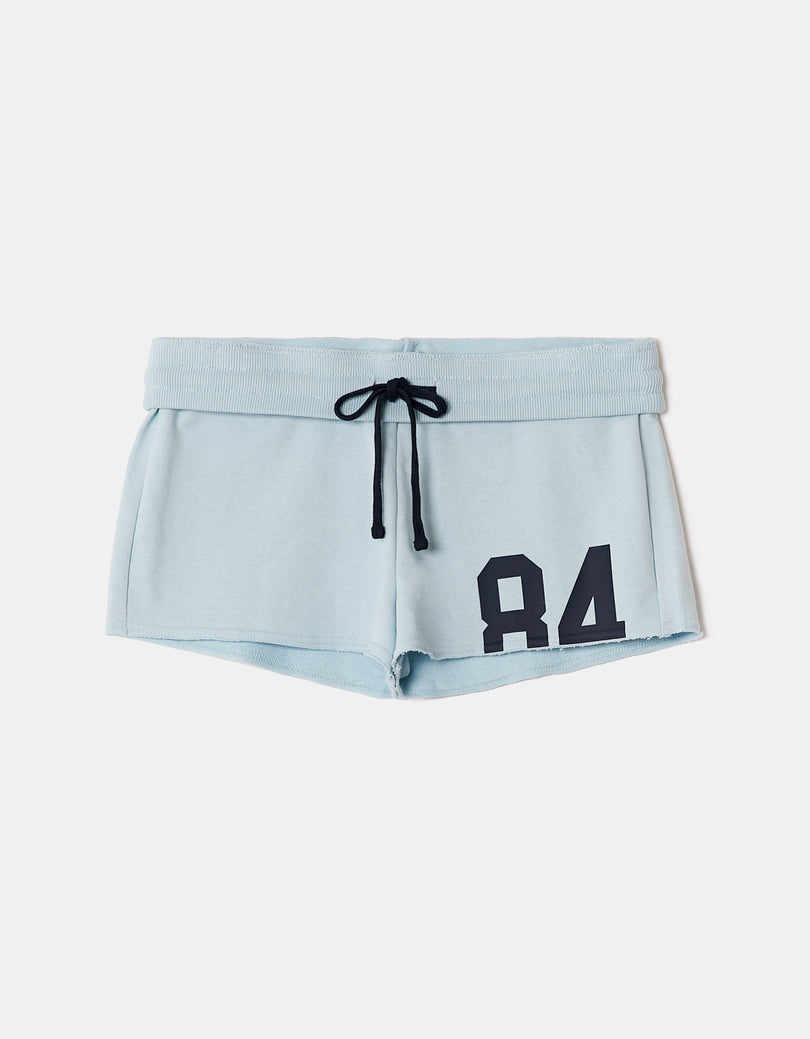 Sweat Mini Shorts with Print | Blue