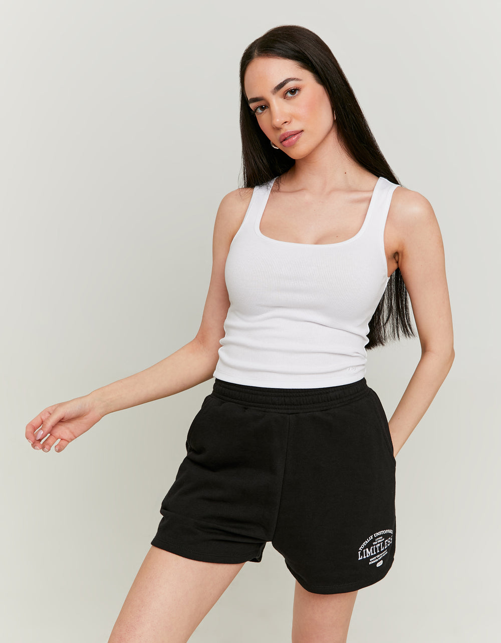 Printed Sweat Shorts | Black