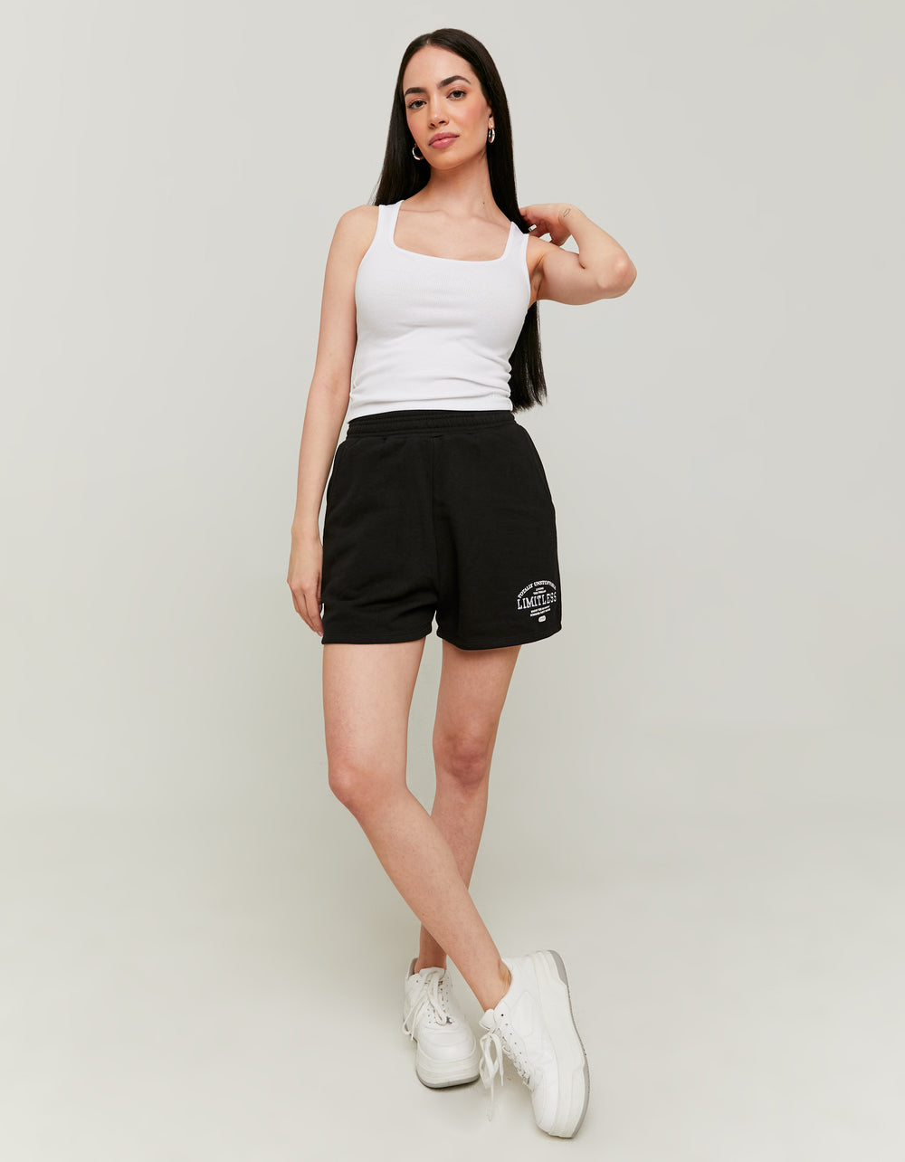 Printed Sweat Shorts | Black