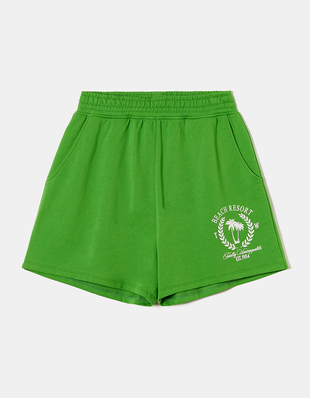 Printed Sweat Shorts | Green
