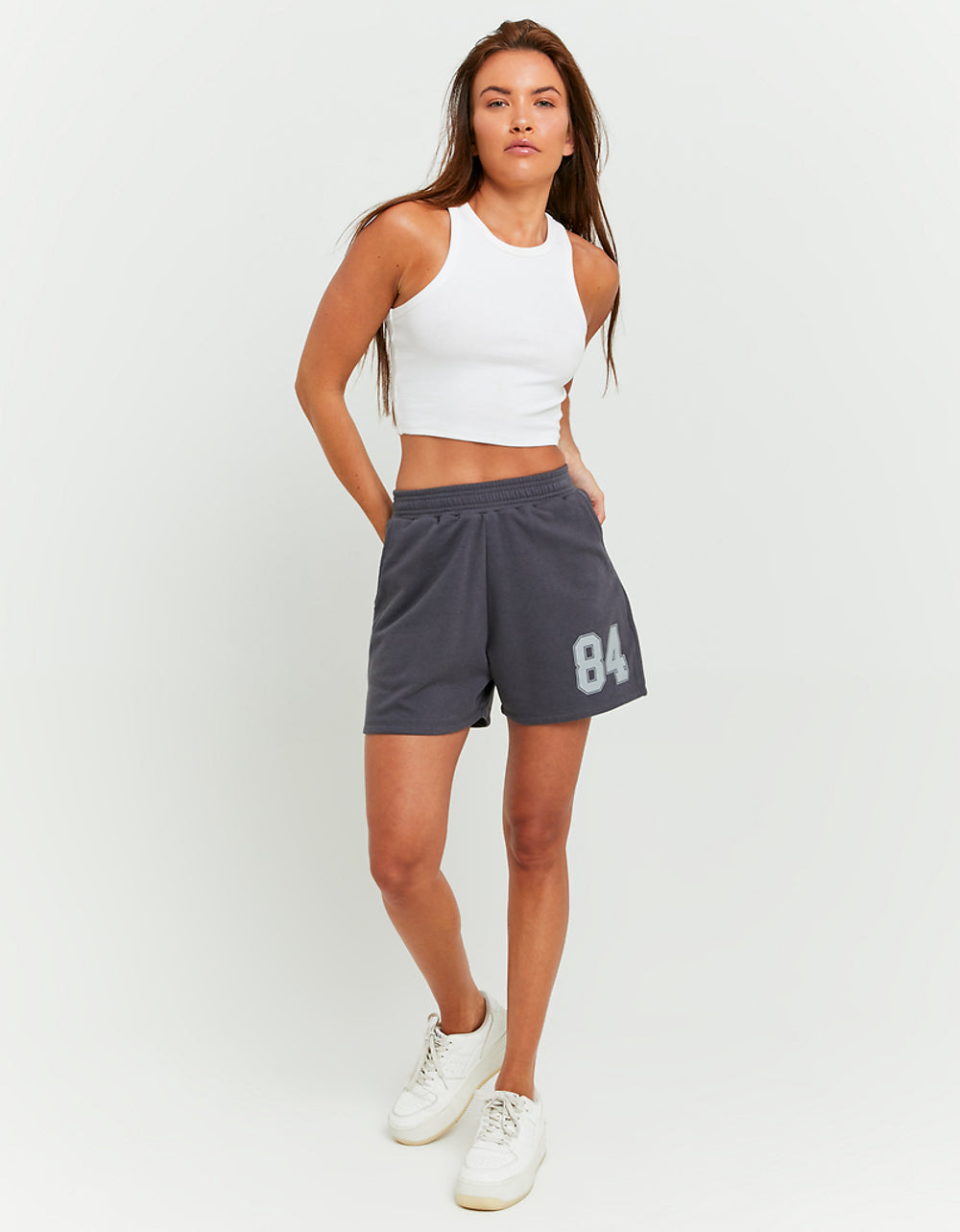 Printed Sweat Shorts | Grey