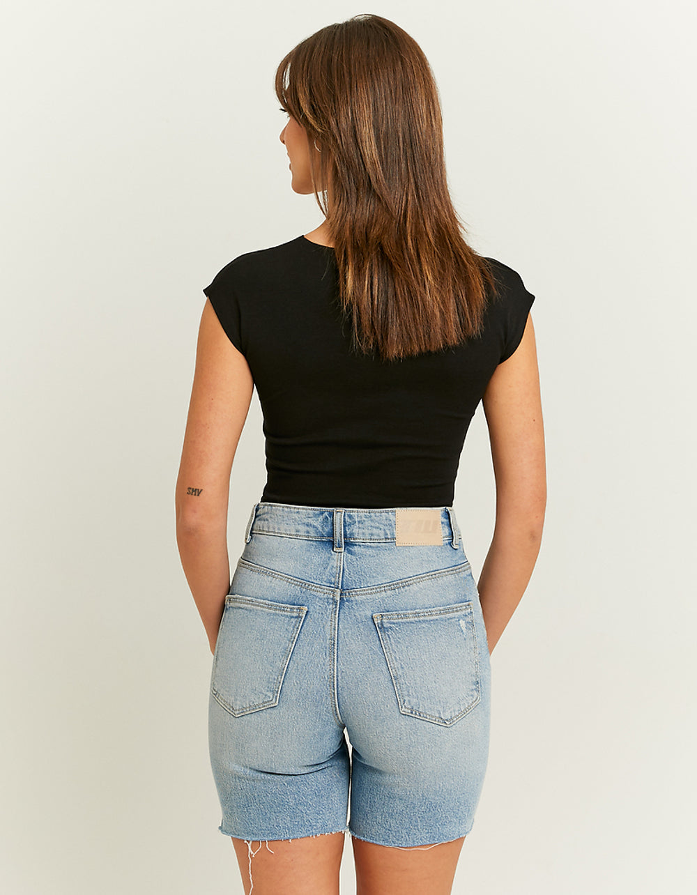 High Waist Bermuda Shorts | Blue