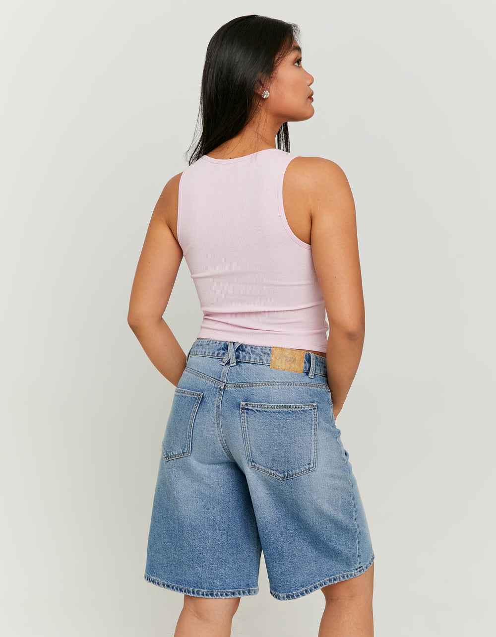 High Waist Wide Bermuda Shorts | Blue
