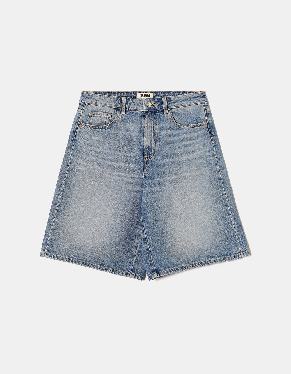 High Waist Wide Bermuda Shorts | Blue