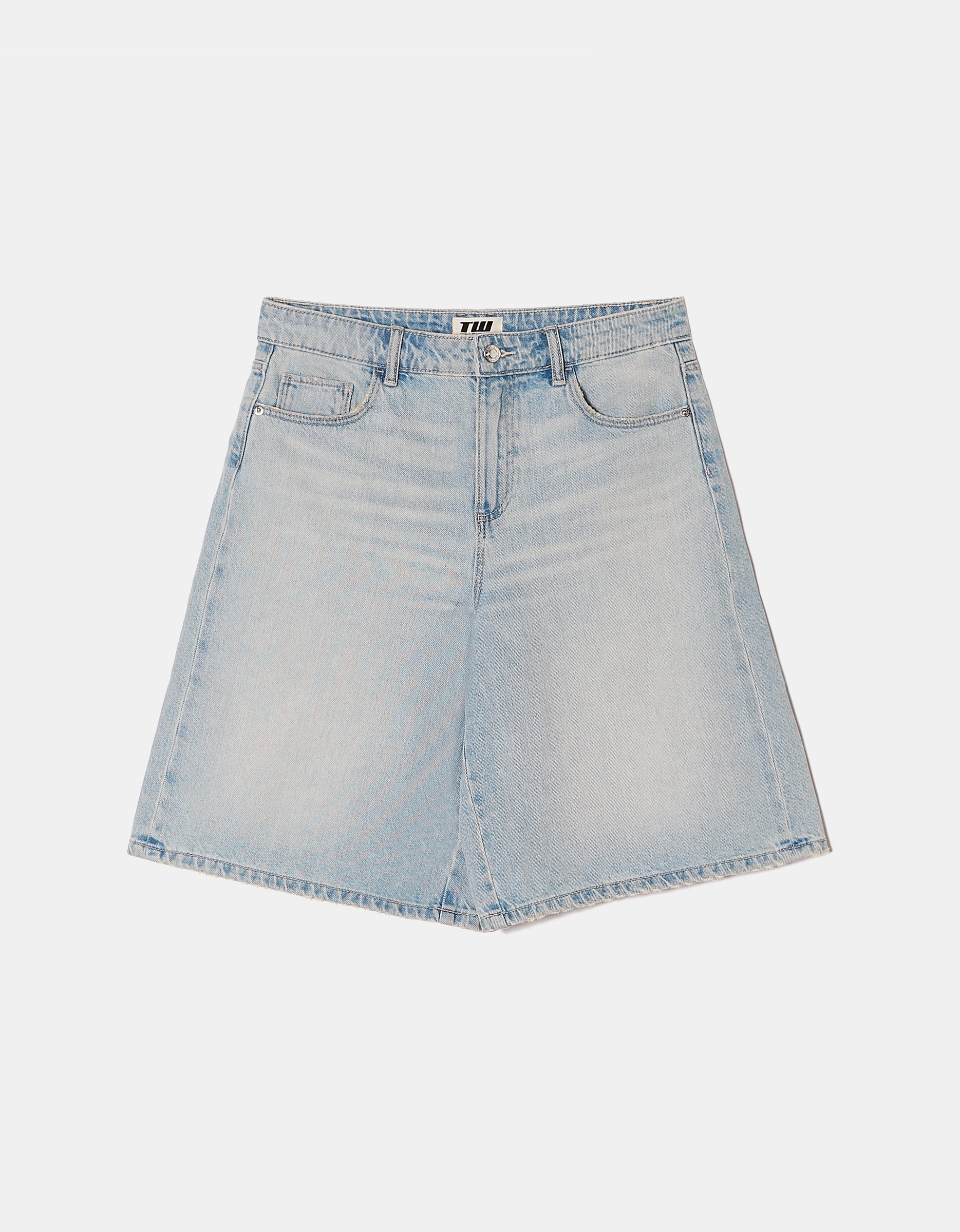 High Waist Wide Bermuda Shorts | Blue
