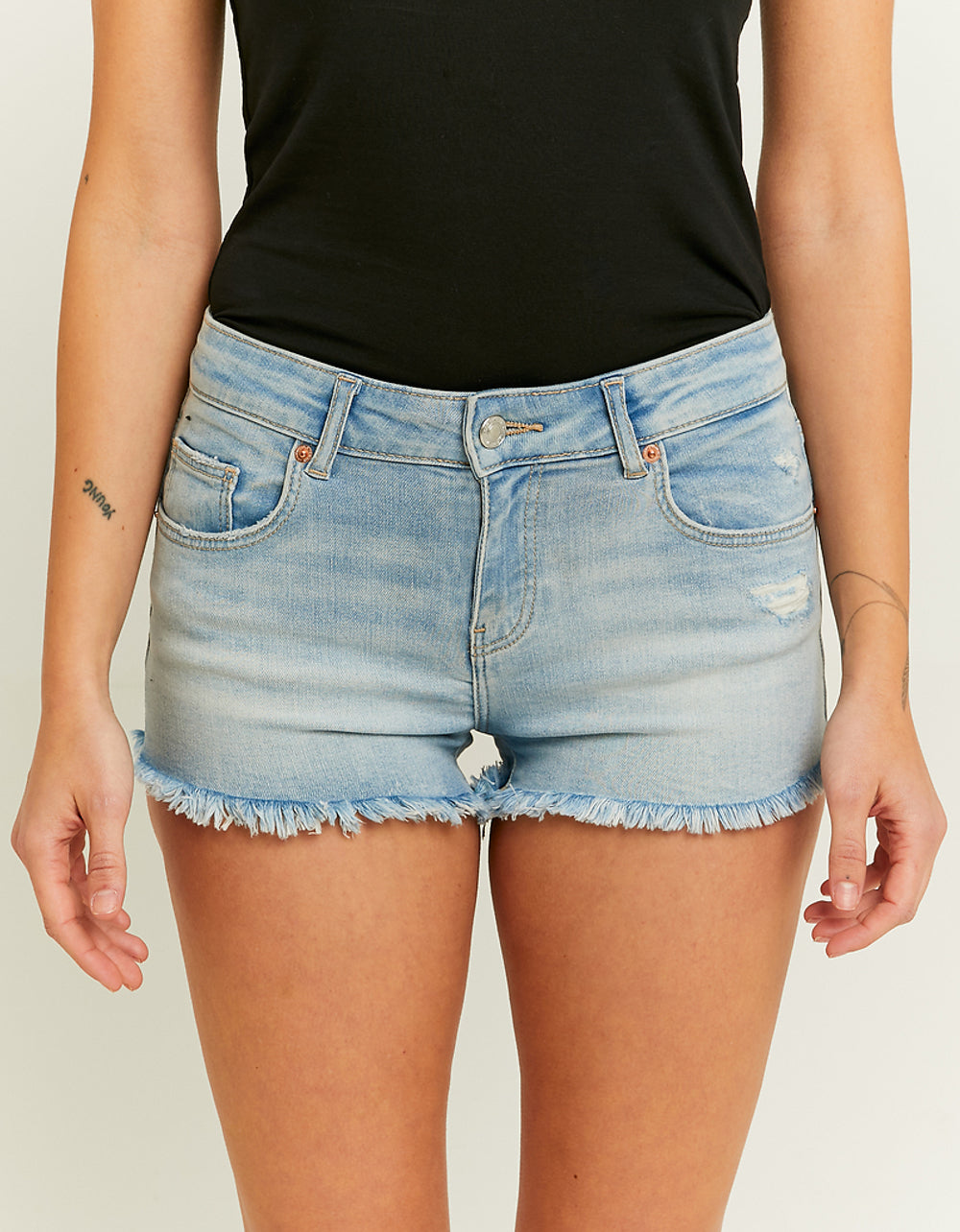 Mid Waist Mini Shorts | Blue