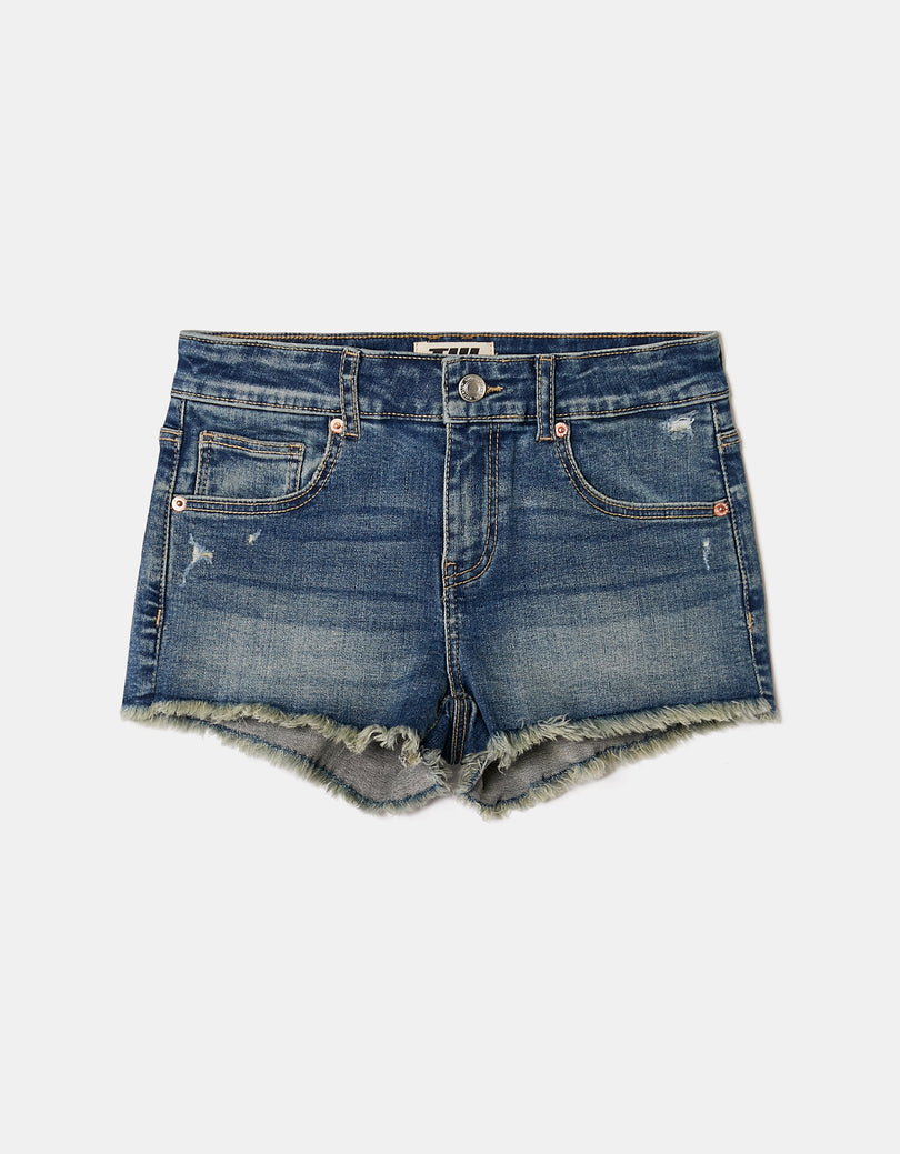Mid Waist Mini Shorts | Blue Wash
