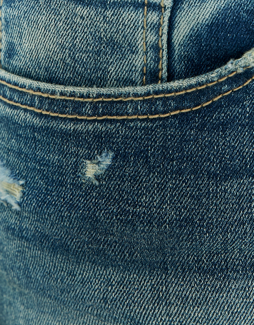 Mid Waist Mini Shorts | Blue Wash