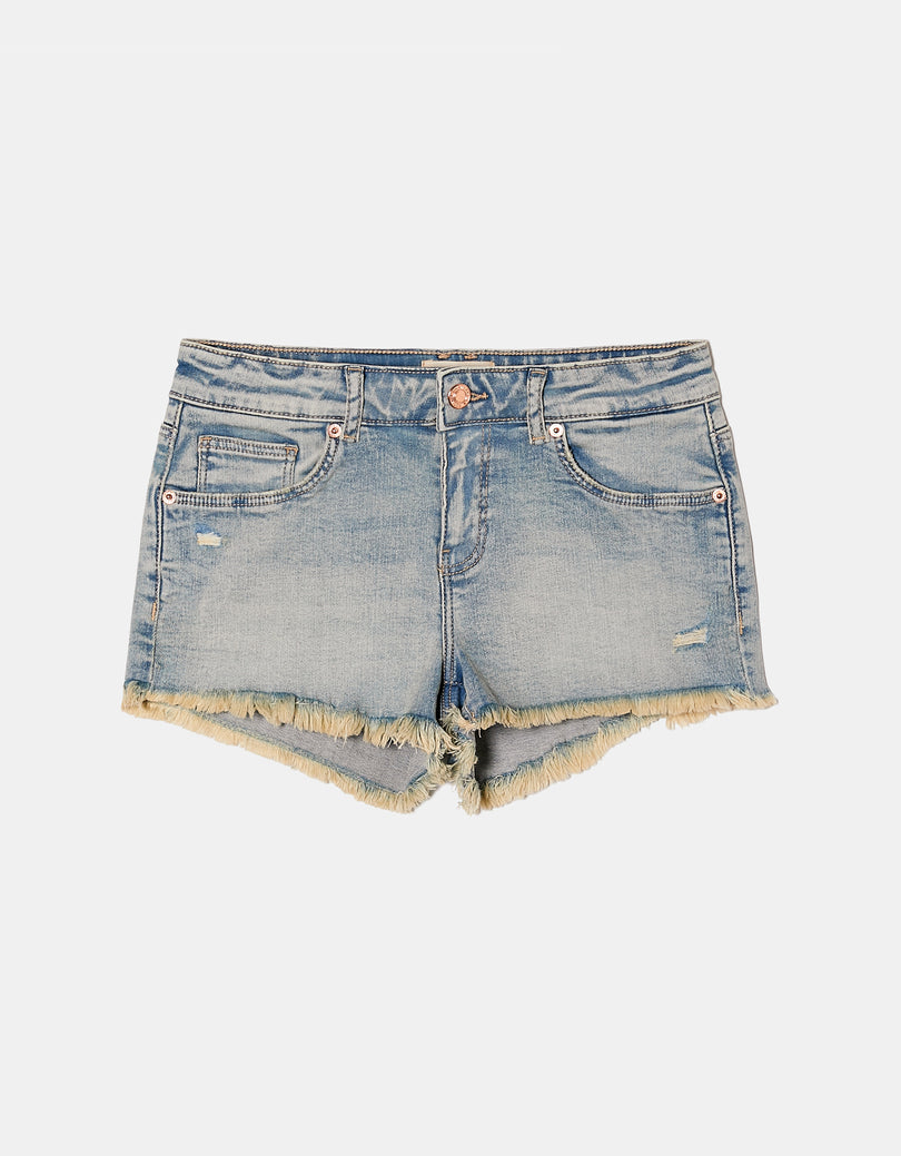 Mid Waist Mini Shorts | Blue Wash
