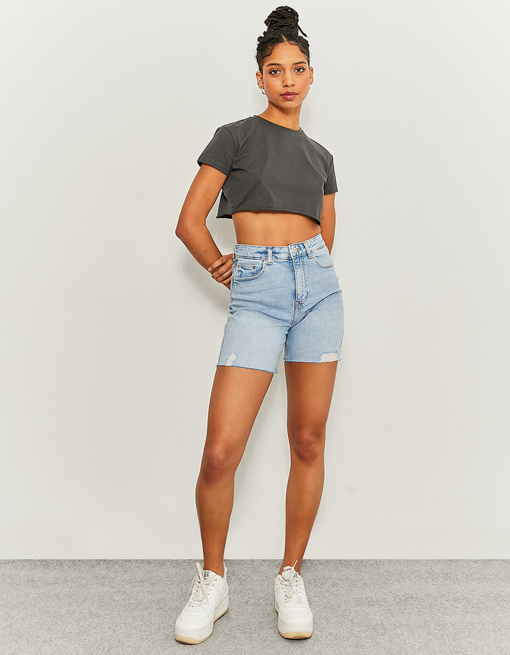Blue Stretch Bermuda Shorts | Blue Wash