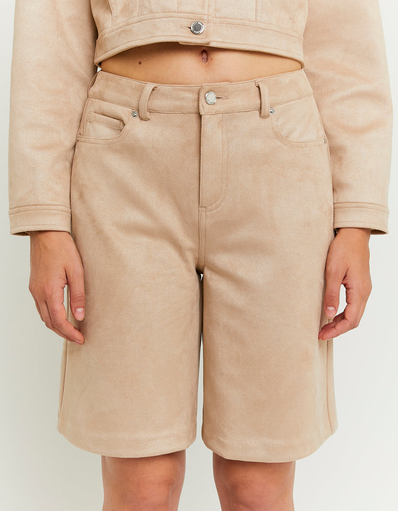 Mid Waist Bermuda Shorts | Kamel