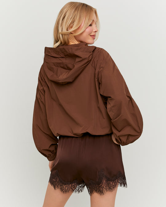 Shorts with Lace | Brown