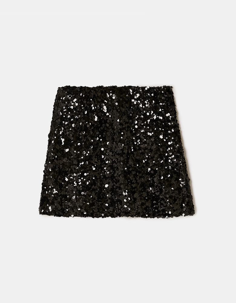 Sequined Skort | Black