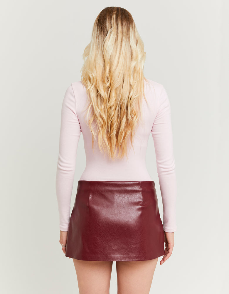 Skort with Belt | Bordeau