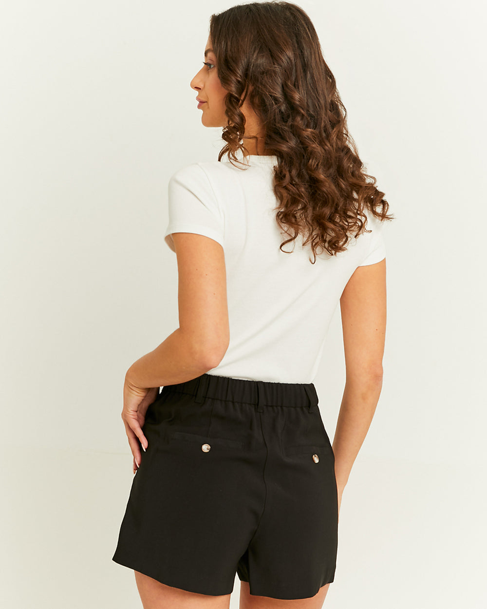 High Waisted Tailored Shorts | Black