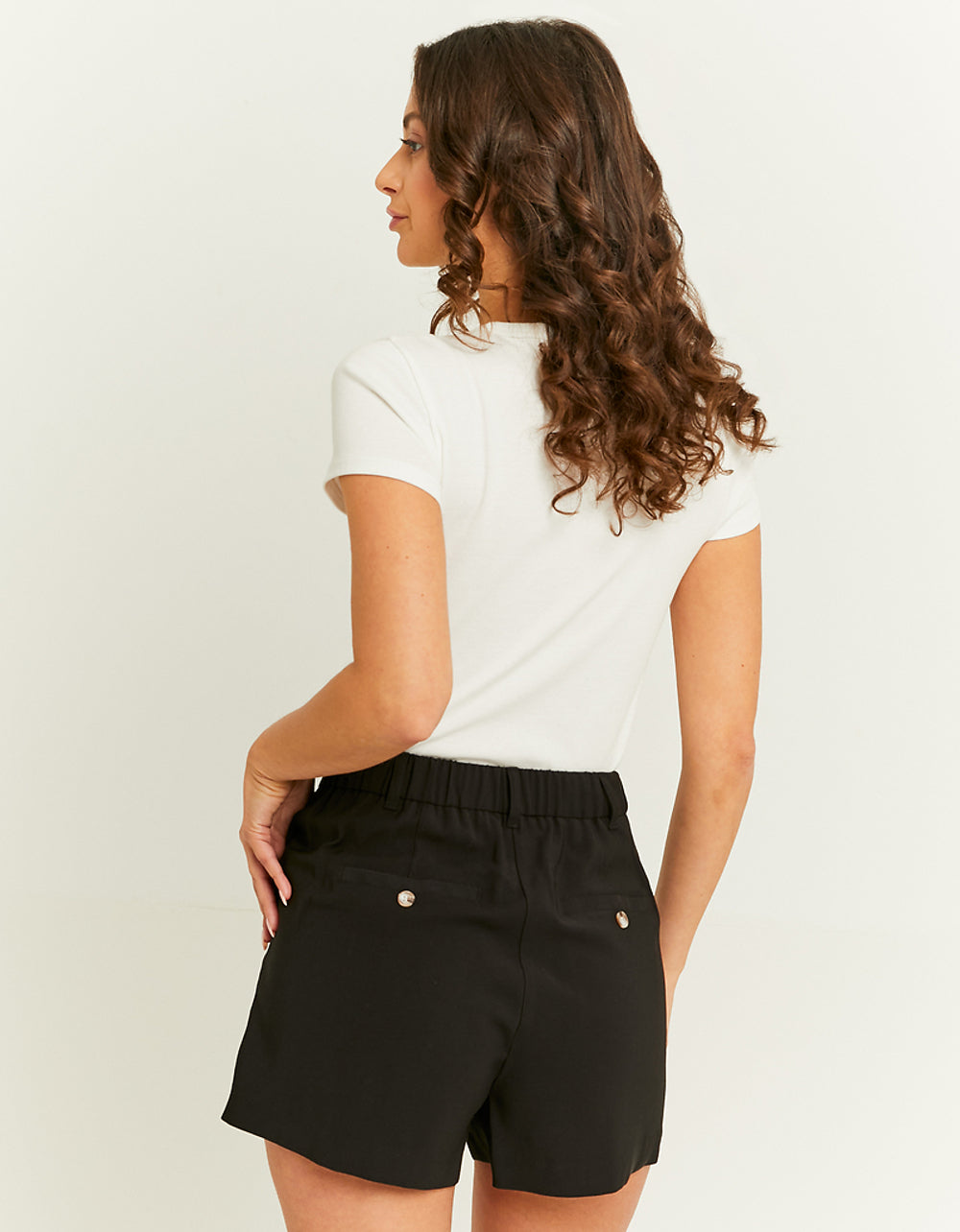 High Waisted Tailored Shorts | Black