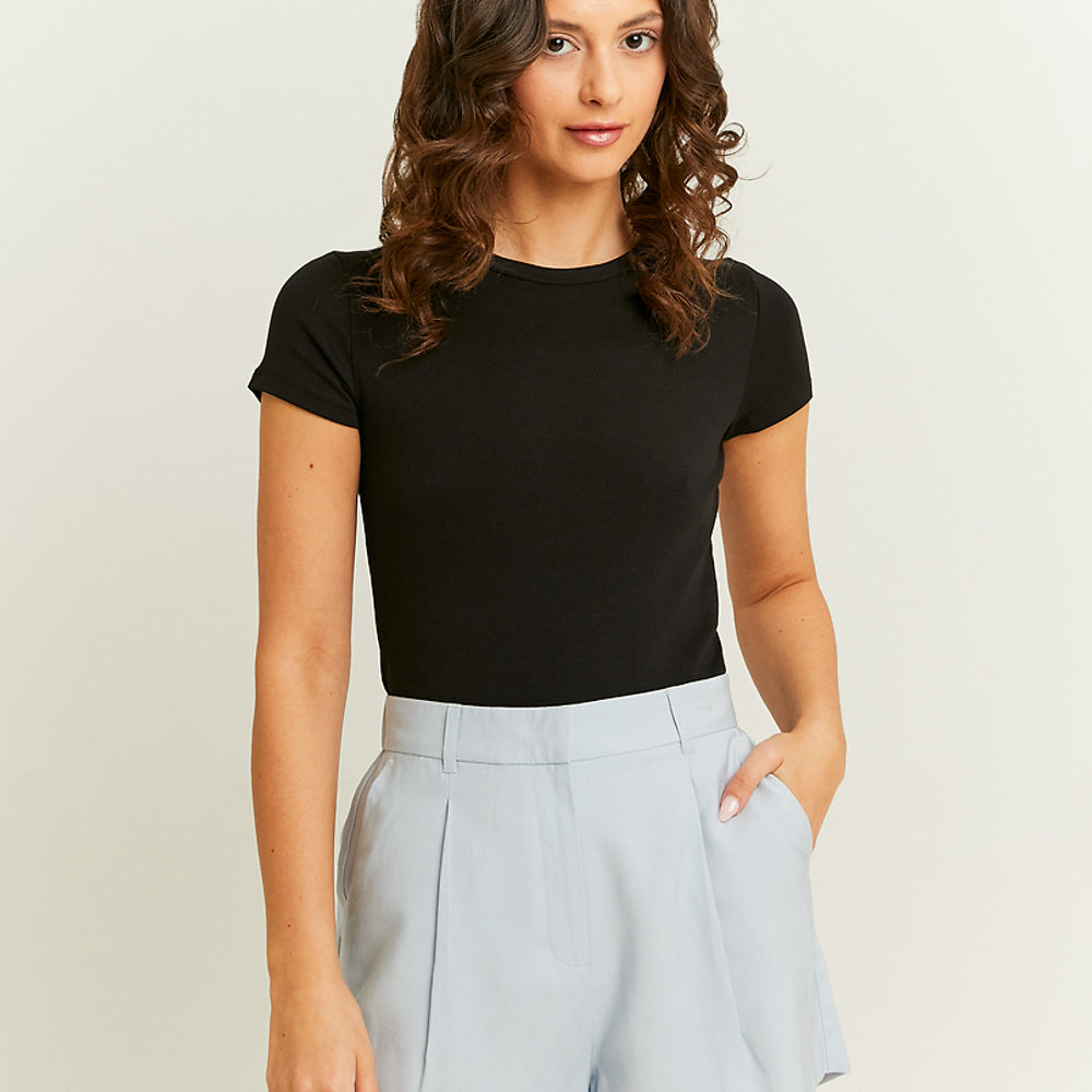 High Waisted Tailored Shorts | Light Blue