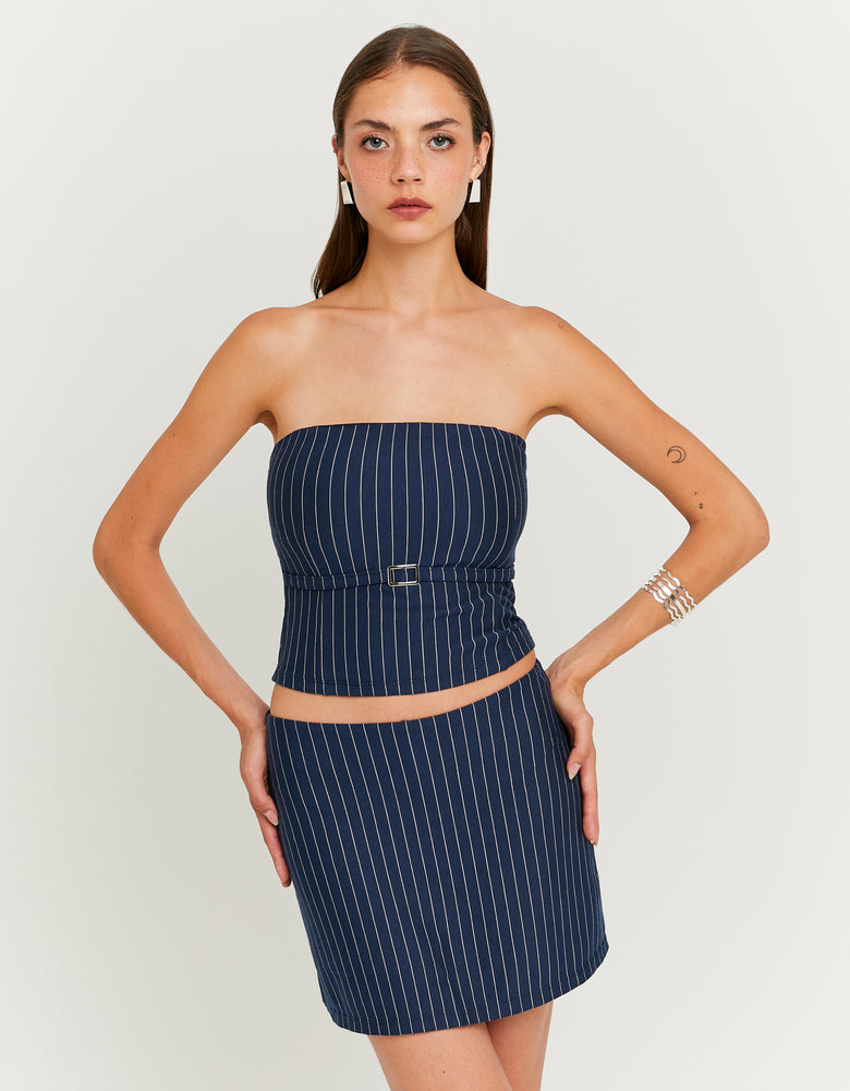Basic Mini Skort with Pinstripes | Navy