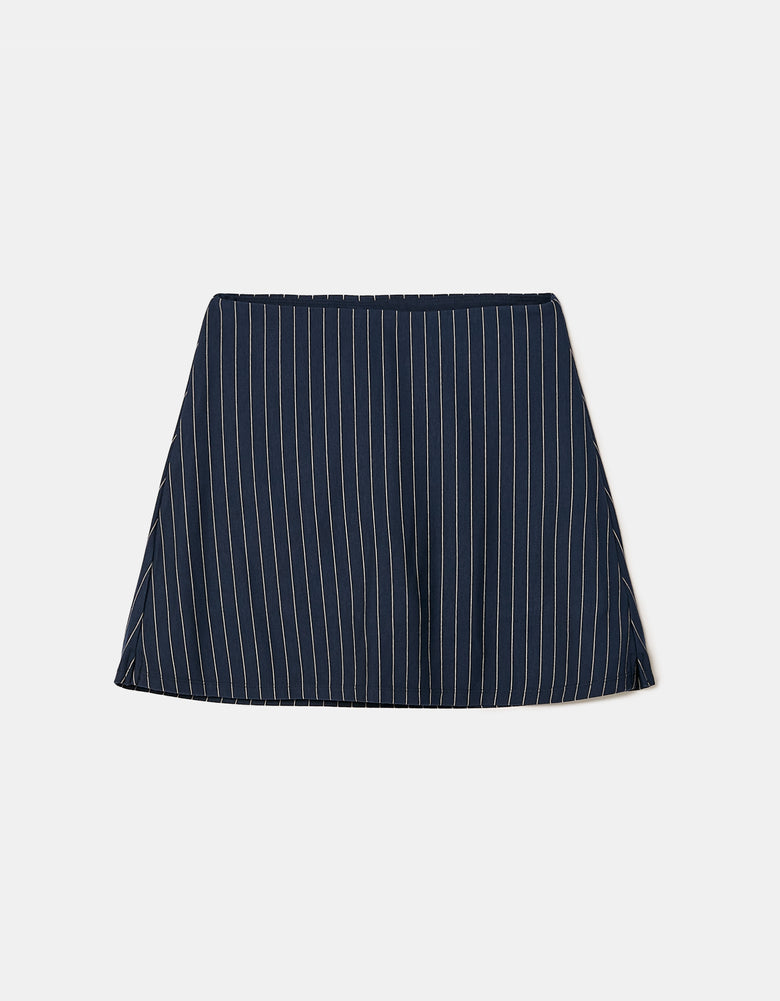 Basic Mini Skort with Pinstripes | Navy