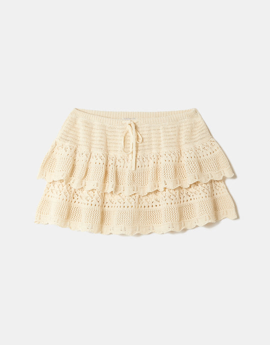Skirt with Ruffles | Beige