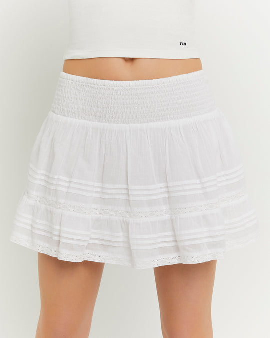 Floral Low Waist Mini Skirt | Off White